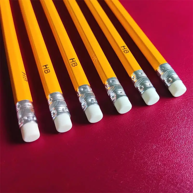 10 PCS/Bag Wooden Pencil HB Pencil With Eraser Children's Kids Study Drawing Pencil Pen school Writing Stationery