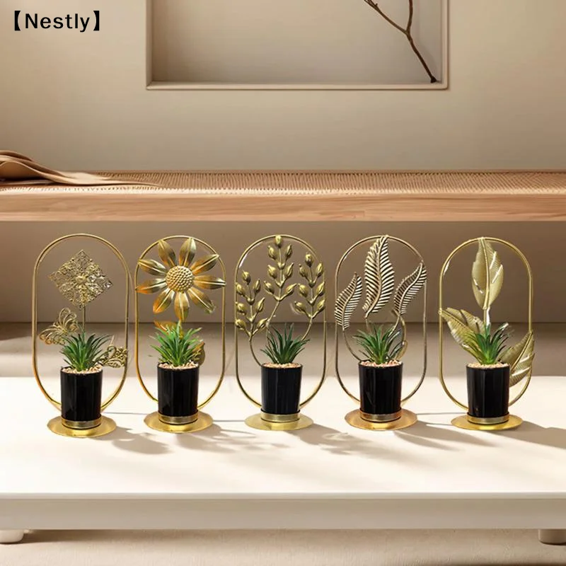 1Pcs Artificial Potted Plant Ornaments Iron Home Table Decoration Handmade Crafts Home Decoration Ornaments〔Nest〕