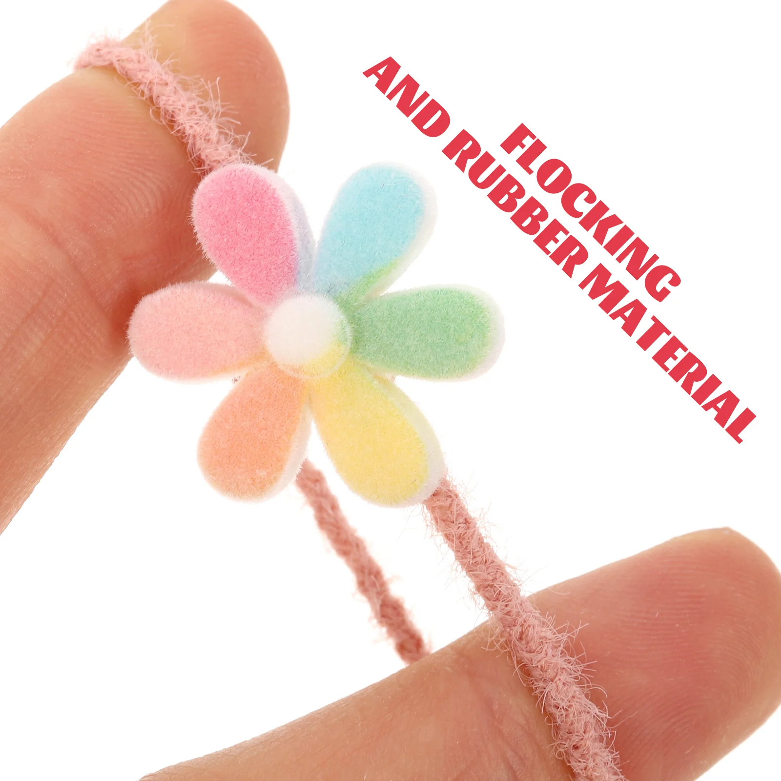 

20Pcs Hair Ties Cute Elastic Hair Ropes for Bowknot Flower Design Party Wedding Photo Props Accessory