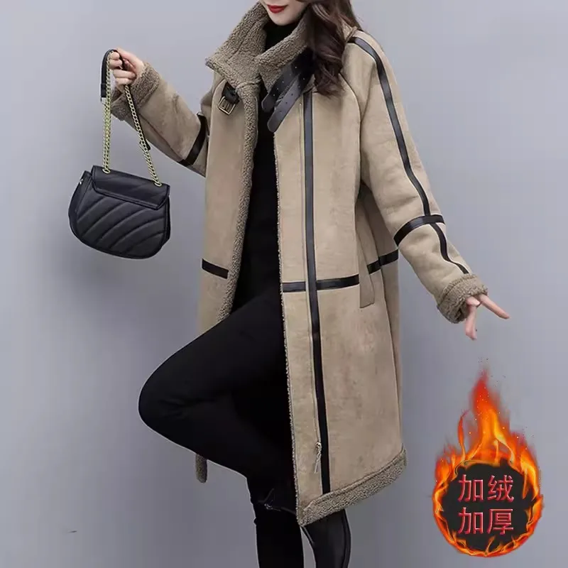 5XL Large Size Wome Autumn Winter Plush Thicken Fur Jacket Long Warm Parkas High-quality Female Double-faced Fur Coat Overcoat