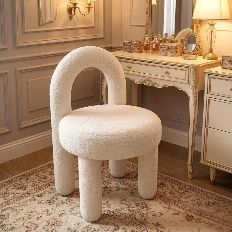 Cute Stylish Vanity Chair, Luxury Makeup Stool, Elegant Dressing Seat Perfect for Girls' Bedroom Decoration