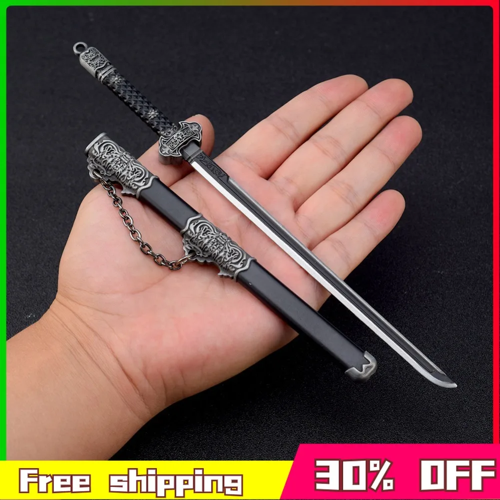 In Stock 22cm Taiping Shengshi Tang Hengdao Sword Peripherals Metal Model Desktop Decoration Birthday Gift Toy Can Be Wholesaled