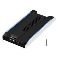 B04C-Cooling Stand For PS5 Slim Cooler Base RGB Vertical Base With 8-Mode RGB And 3-Speed Level Fan Holder 3 USB Ports