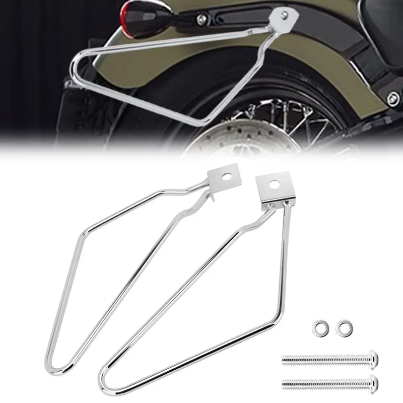 

1 Set Motorcycle Saddle Bags Bracket Side Box Protective Rack Compatible For Harley Sportster 883 Iron XL883N Dyna Fat Bob FXDF