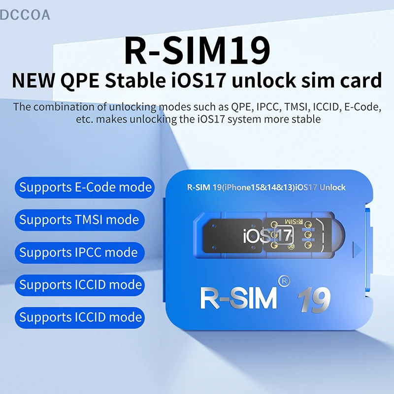 R-SIM19 nowa stabilna karta QPE IOS17 do pełnego zakresu odblokowania Apple 6-17