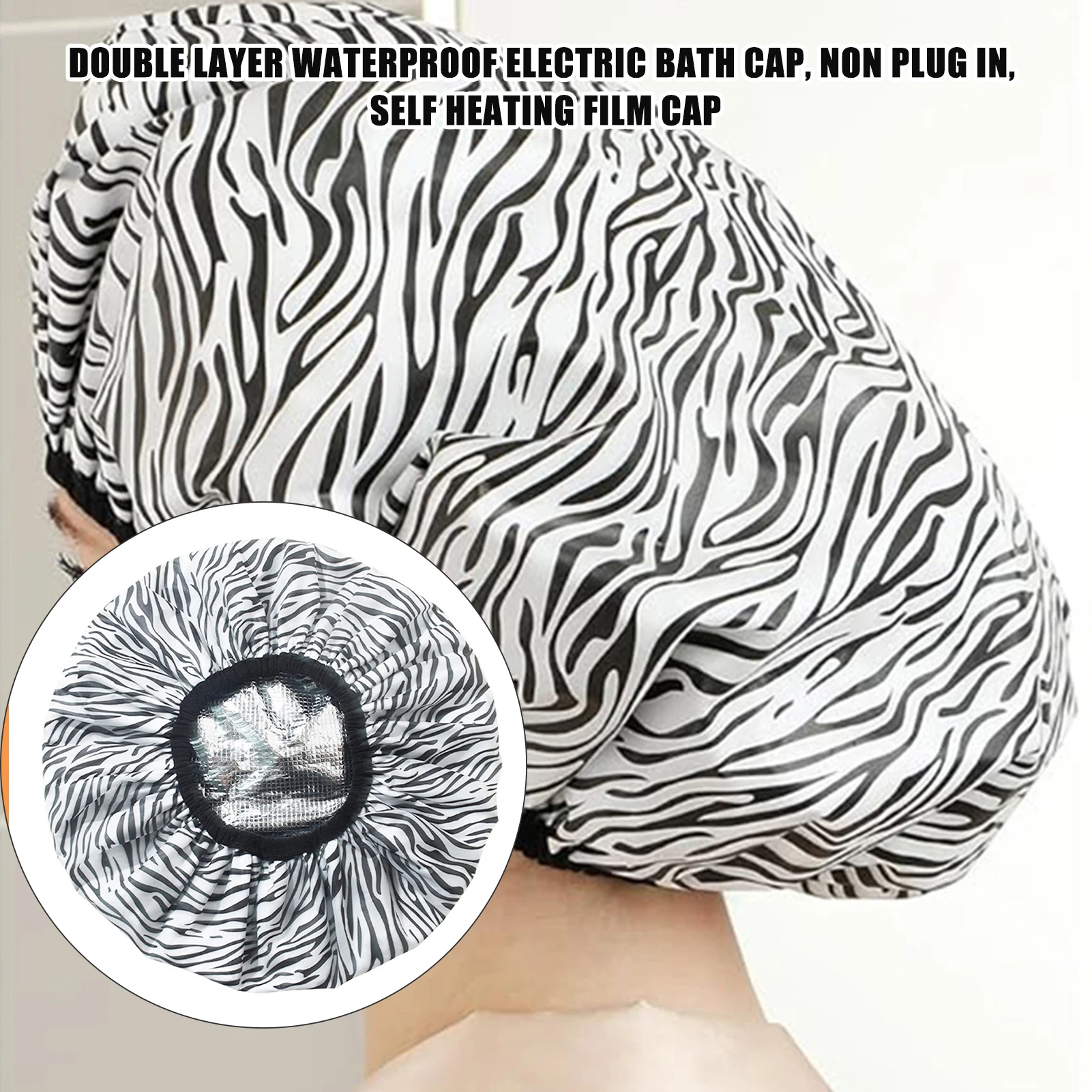Aluminum Foil Hair Heat Cap For Men And Women Plug In Free Self Heating Film Cap Hair Dye Oil Curly Hair Styling Hair Cap