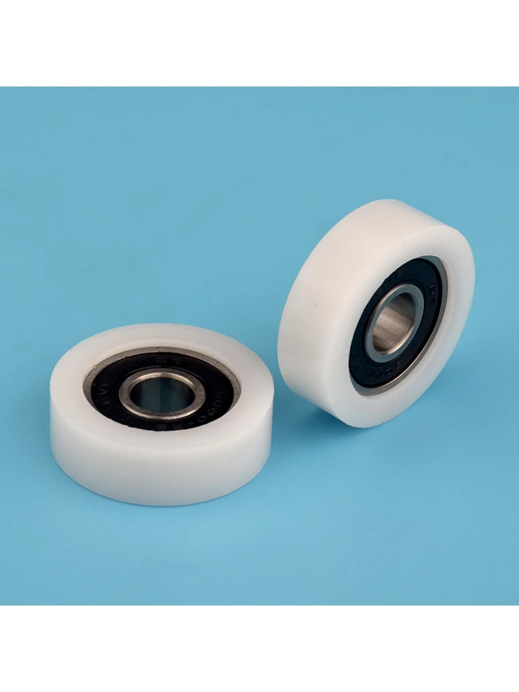 1Pc 10x35x11mm pulley roller flat guide resin nylon wheel BS600035-11 wrapped plastic 6000 bearing