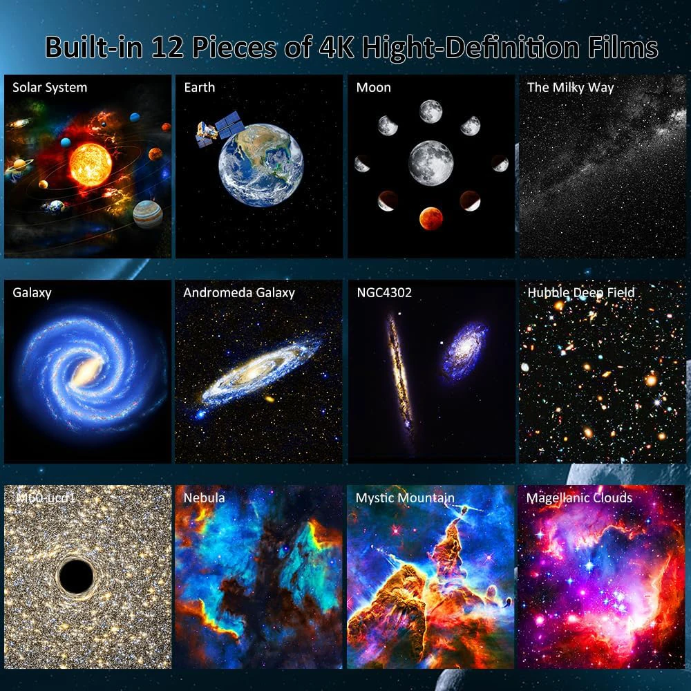 360 ° obracanie Planetarium lampka nocna gwiazda projektor światła Galaxy lampka nocna do sypialni dzieci dorosłych prezenty wystrój domu