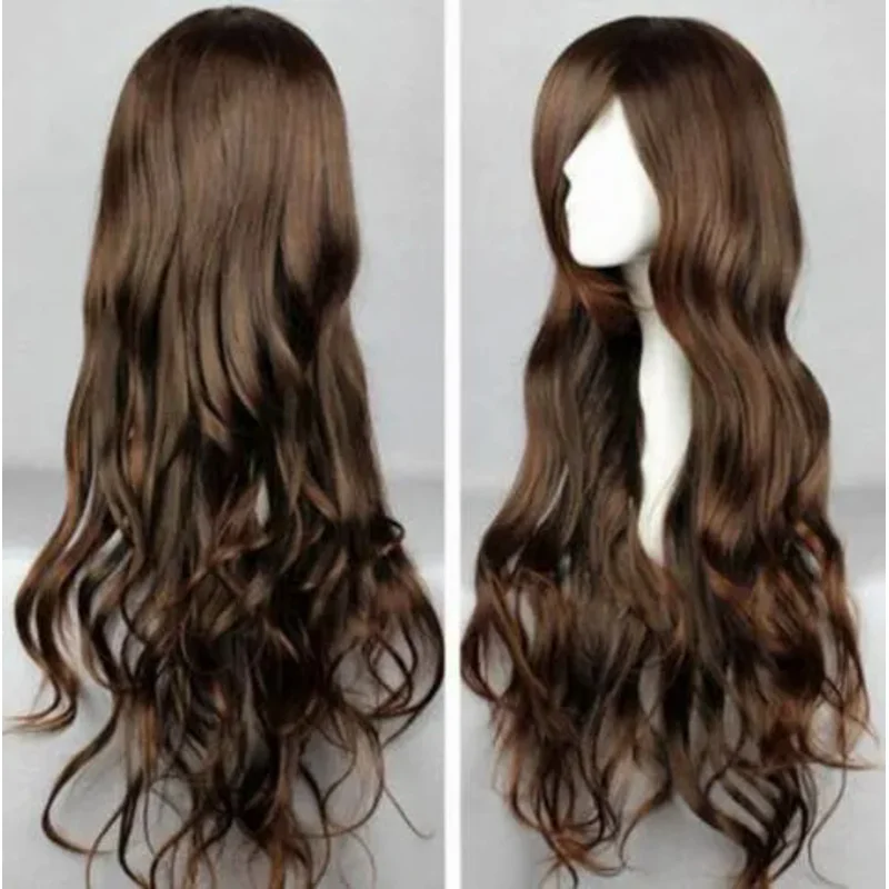 New fashion long brown straight wasy women Lady girl cosplay hair wigs wigs cap