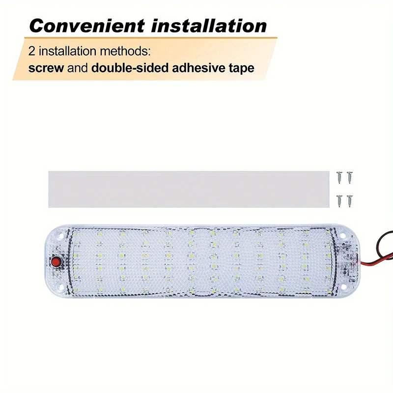 12V-80V 72LED oświetlenie wewnętrzne listwa oświetleniowa z przełącznikiem LED oświetlenie wnętrza samochodu oświetlenie kampera autobus samochód