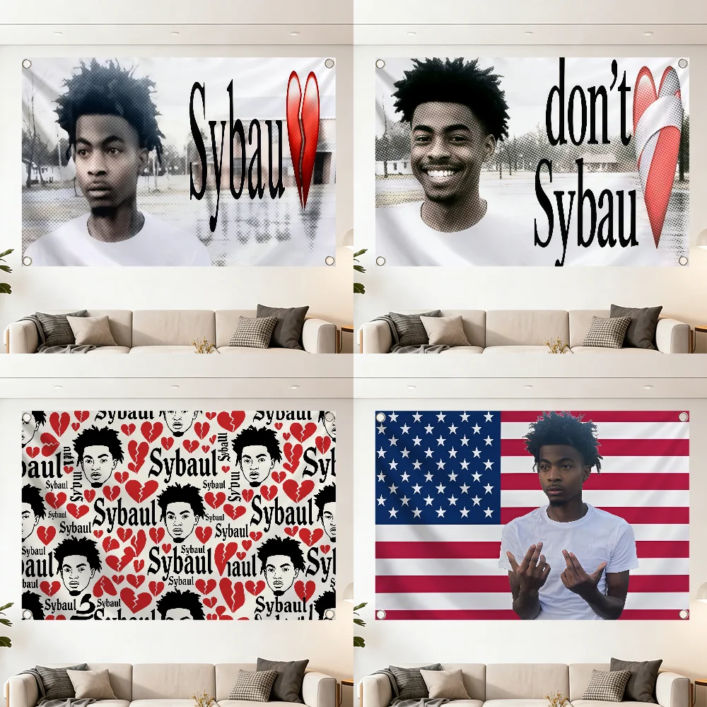 Rapper L-Lazerdim700 Sybau Meme flag Decoration Outdoor Picnic Party Art Hanging Home Camping Party Banner Best sellers