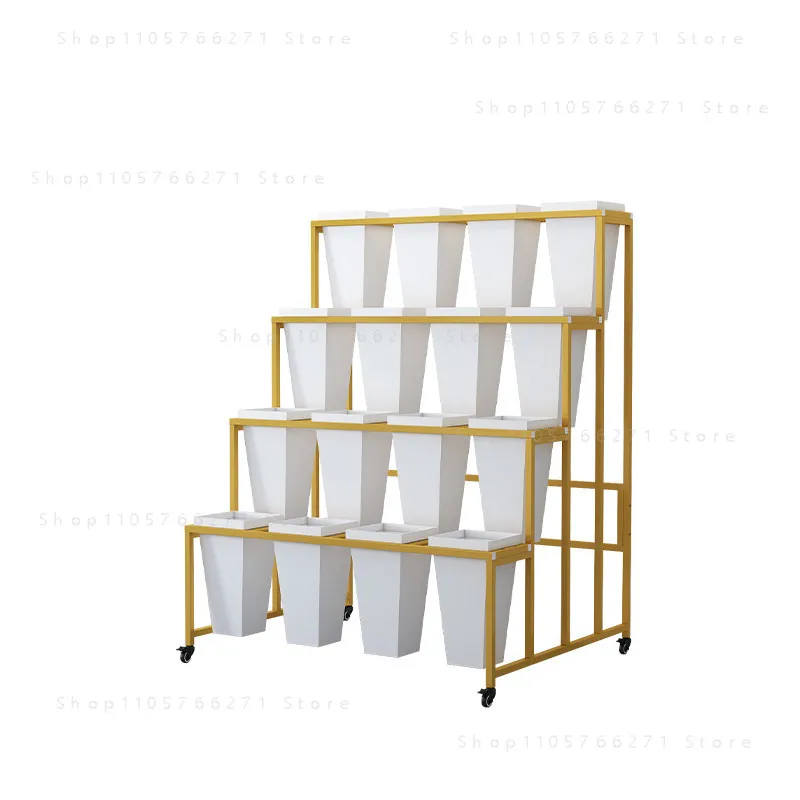 Mobile Display Solution: Wrought Iron Multi-Tier Stand for Flowers, Shop Merchandise & Wedding Decor.
