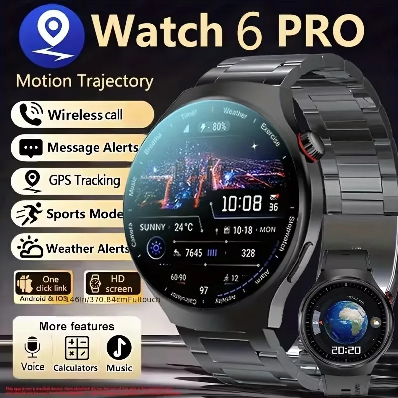 

New Smart Watch Men Full Circle Touch Screen Bluetooth Call Men Smartwatch Sports Activity Fitness Waterproof Watches +Box