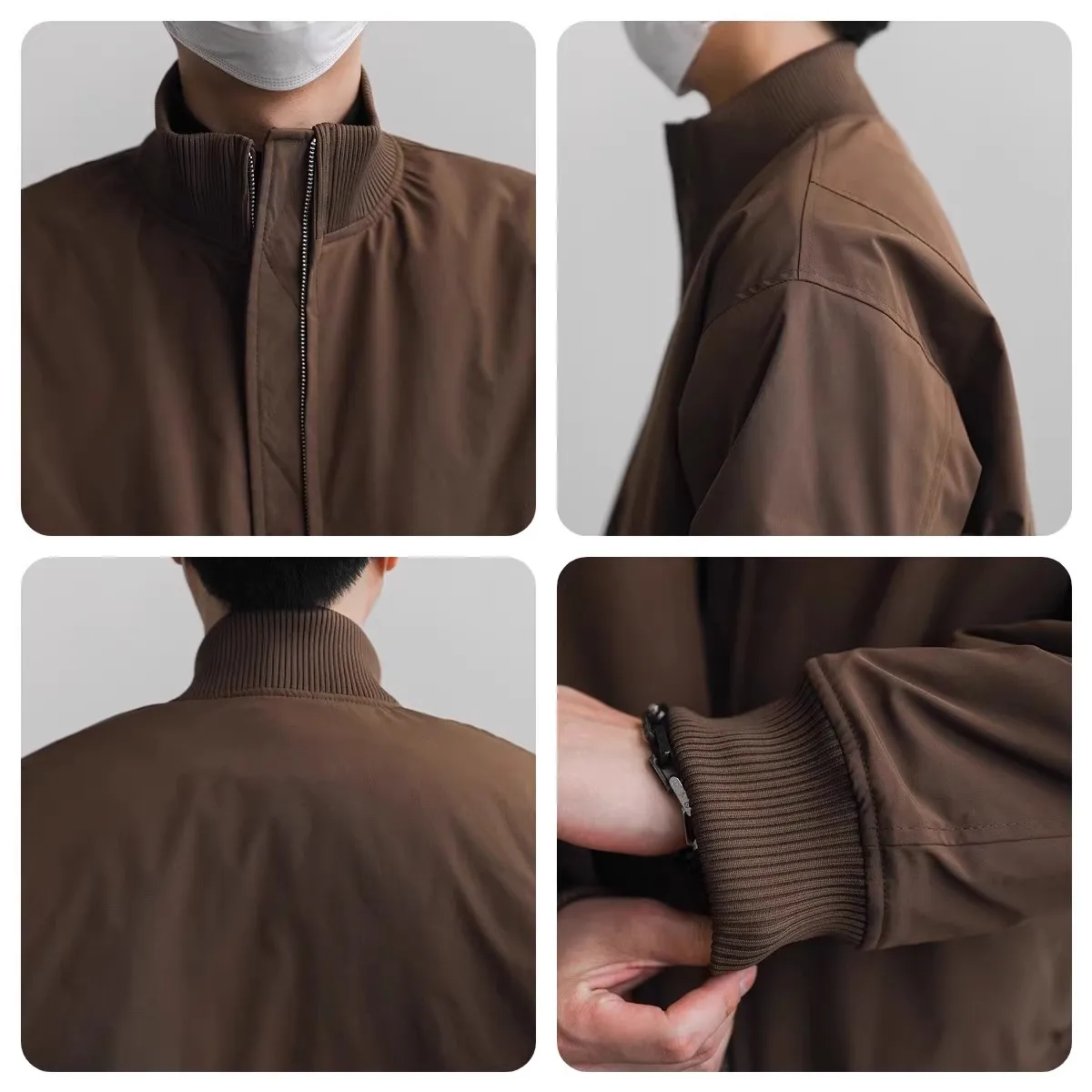 

Ретро пилот Jaet, мужская весенняя новинка, модная рабочая одежда с воротником-стойкой, пальто свободного покроя, украшение на молнии, без железа, тройник