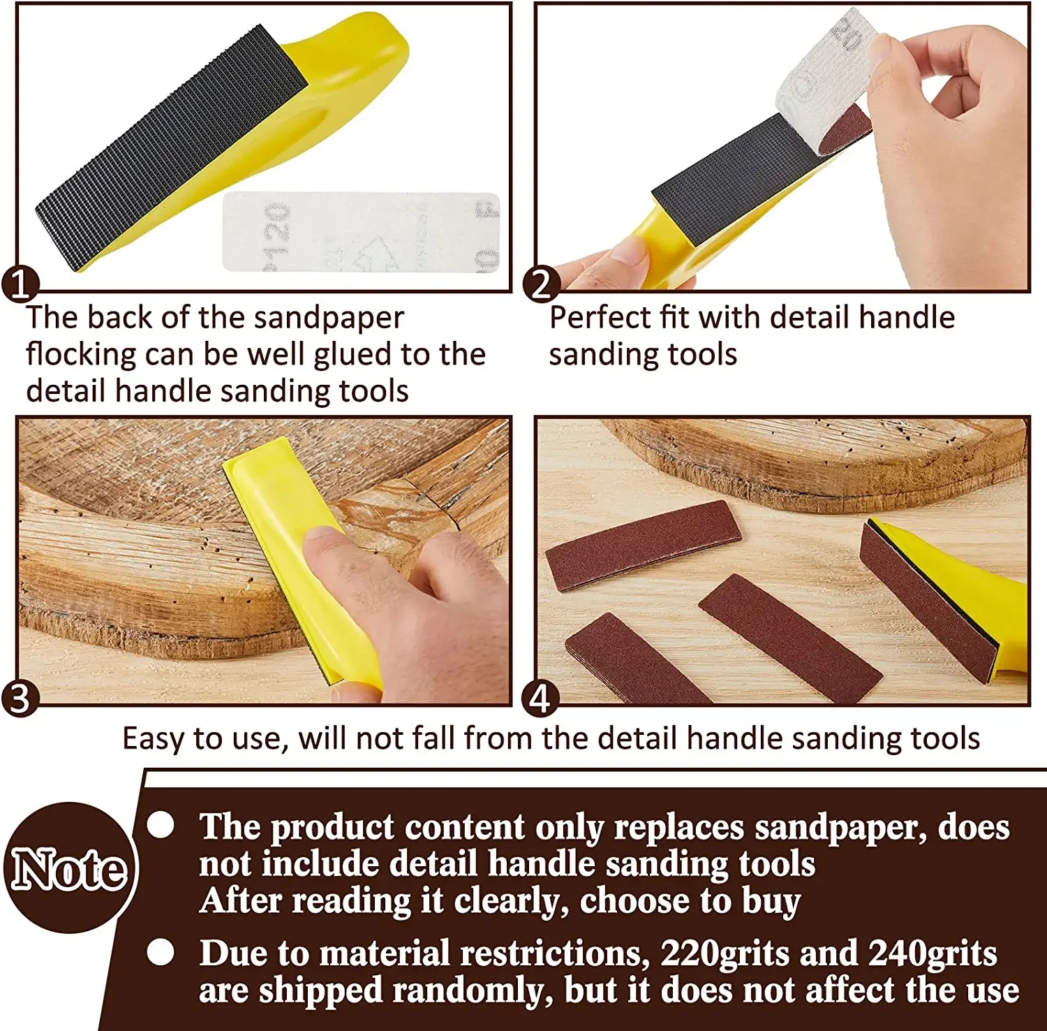 Mini gancio e anello per carta vetrata a mano fai-da-te da 3,5 x 1 pollice assortiti grana 60-800 1/31/61/121 pezzi per lucidare e levigare metallo auto legno