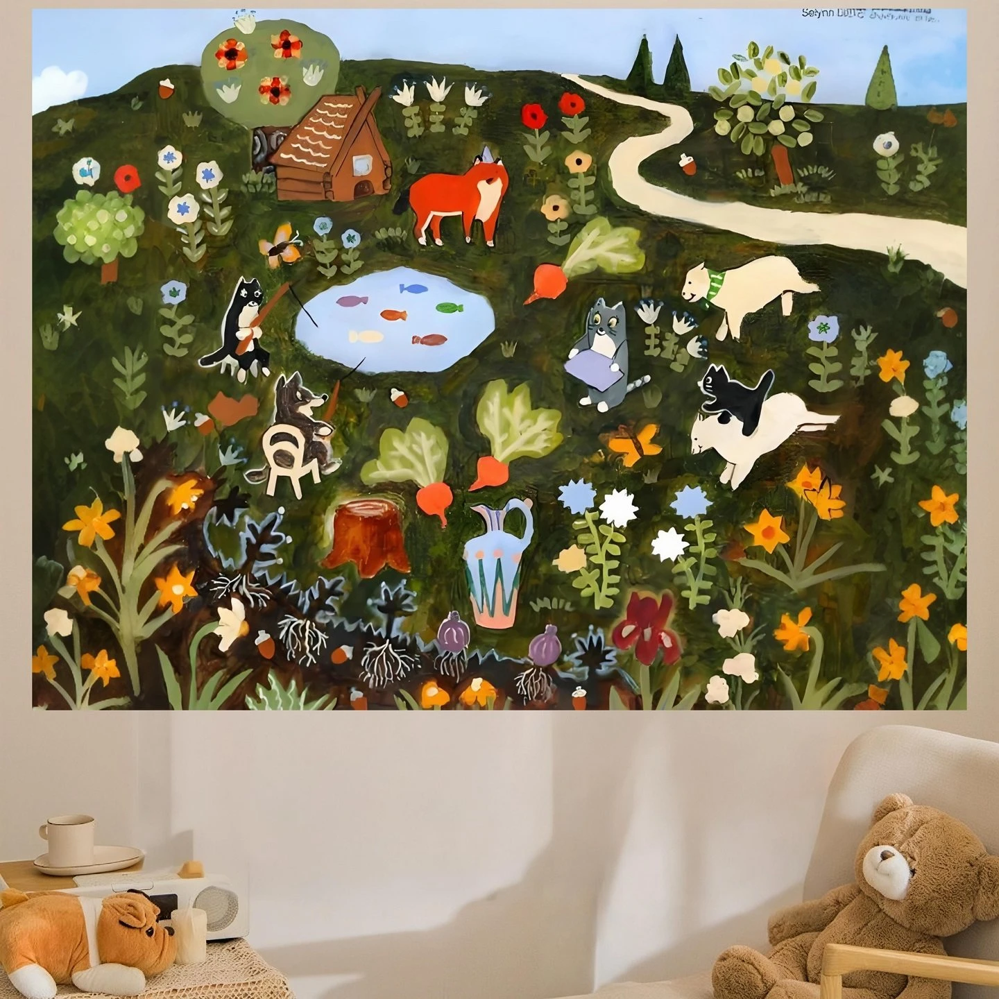 VIKAMA Forest Animal & Mandala Tapestry, 6 Assorted Designs, Wall Hanging Art for Bedroom Living Room