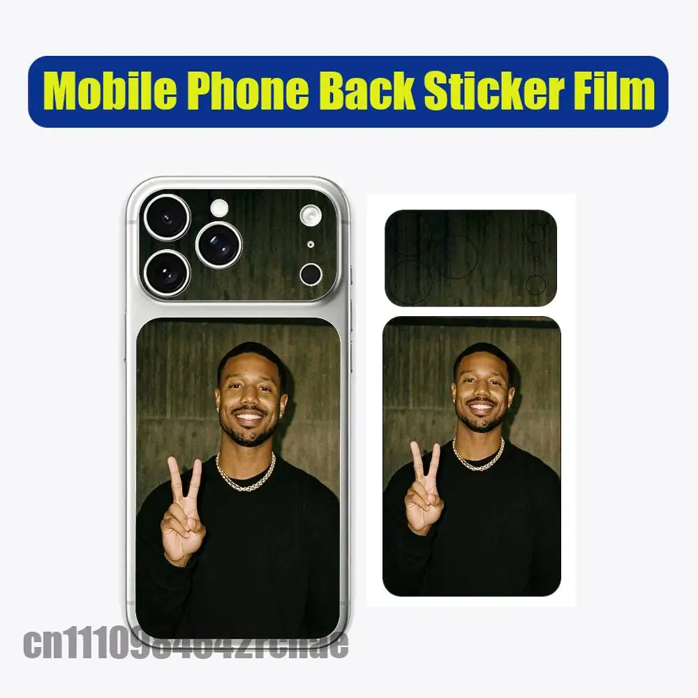 

For iPhone 17 Pro Max Phone Back Sticker Film Decal Skin Wrap DIY Custom Actor M-Michael B Jordan Stickers Full Cover