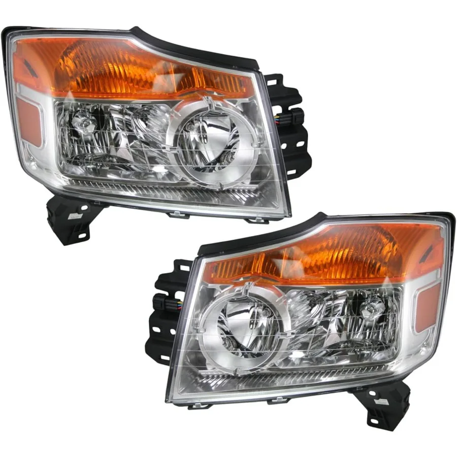 مجموعة مصابيح أمامية للمصابيح الأمامية للسائق والراكب متوافقة مع 2008-2015 نيسان أرمادا NI2502175 NI2503175 #2