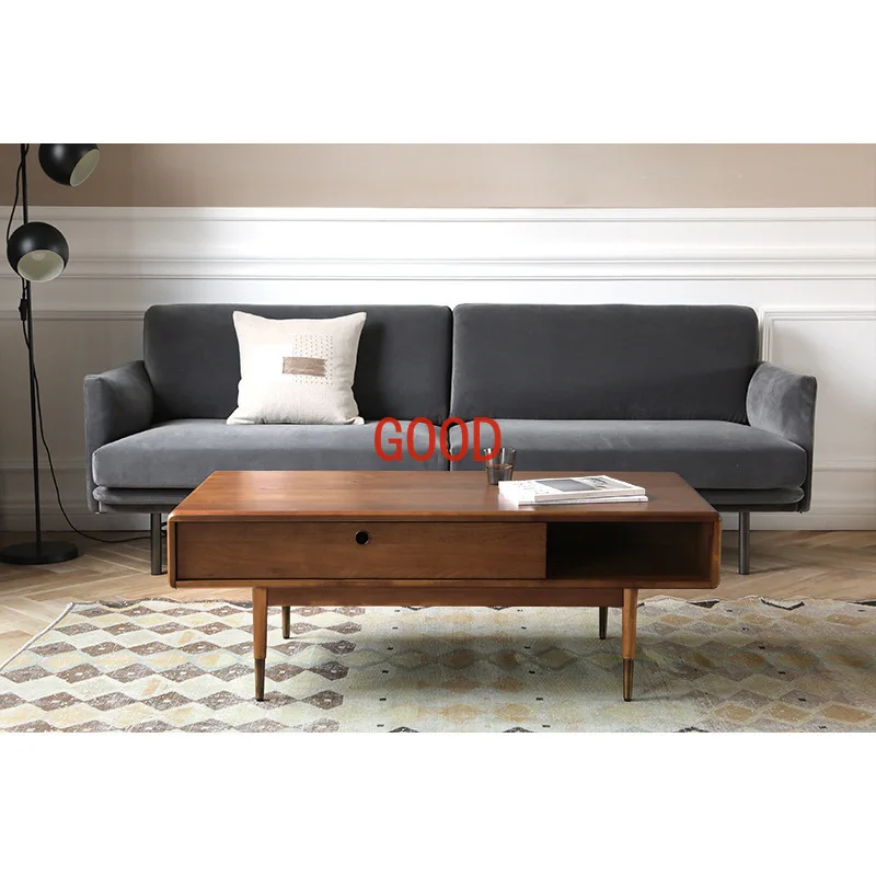 Nordic Expression Industrial Style Retro Solid Wood Tea Table Square Coffee Table Simple