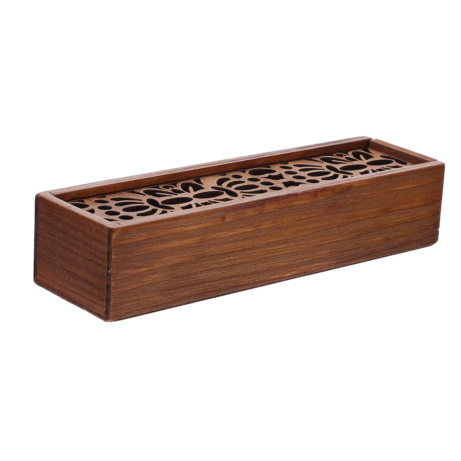 

1pc Rectangle Wooden Pen Box Student Organizer Classroom Multifunctional Stationery Pencil Box Storage Desk Organizer