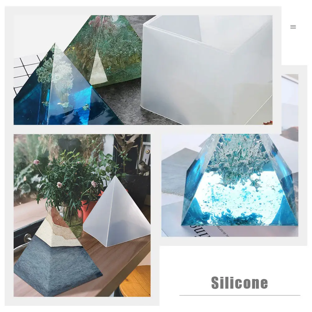 

1Set DIY Craft Mold Pyramid Ornament Casting Moulds for Resin Pigment Projects Compact Desktop Decor Mold Non-Stick Surface