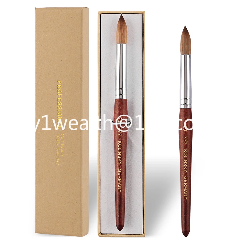 2026 Hot Selling High Quality Corinthian Acrylic Nail Brush Sandalwood Handle 100% Corinthian Nail Brush