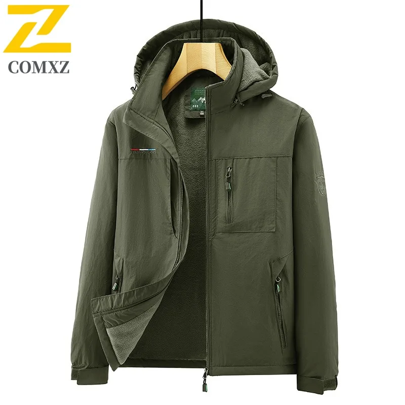 

COMXZ Mens Jacket Classic Hooded Outdoor Travel Lightweight Motorcycle Coat Casual Daily Style Windproof Spring Autumn Clothing