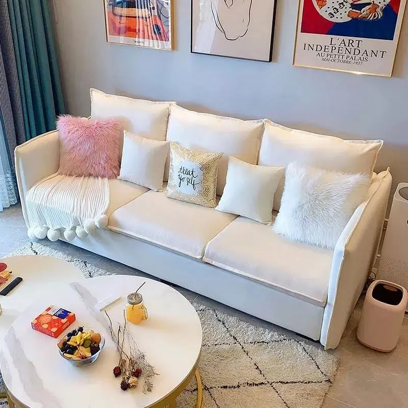 

Комплект мебели для офисной зоны ресепшн: Простой и стильный японский чайный столик и диван из тканевого материала