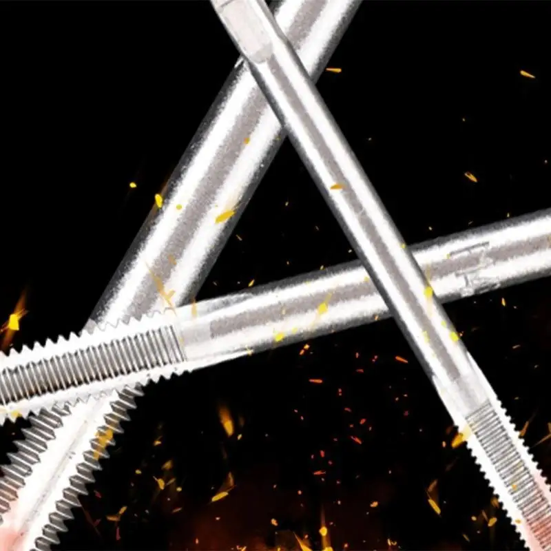   5Piece Straight Thread Tap Set Heat Treated Construction Enhances Durability