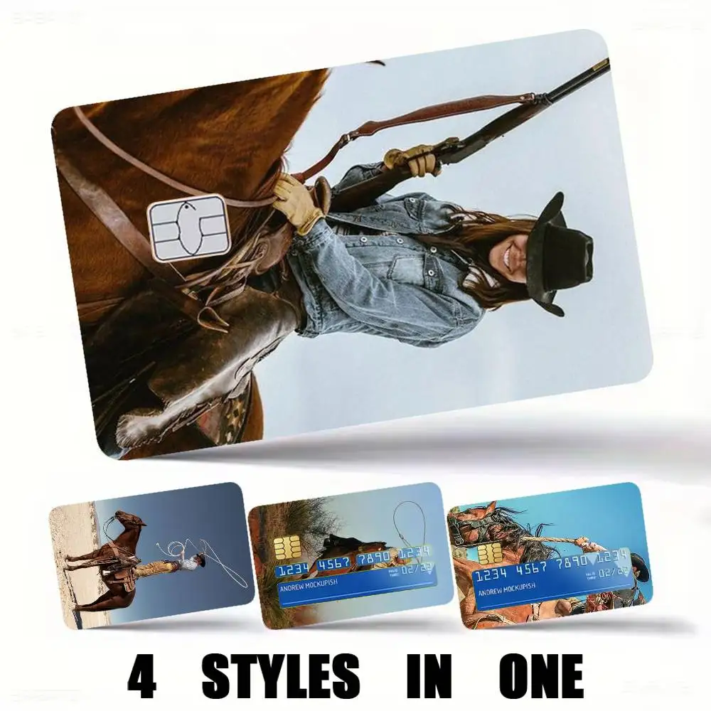 Western Style Cowboy-y Credit Card HD Stickers Premium matte film effectively prevents fingerprints and daily abrasion.