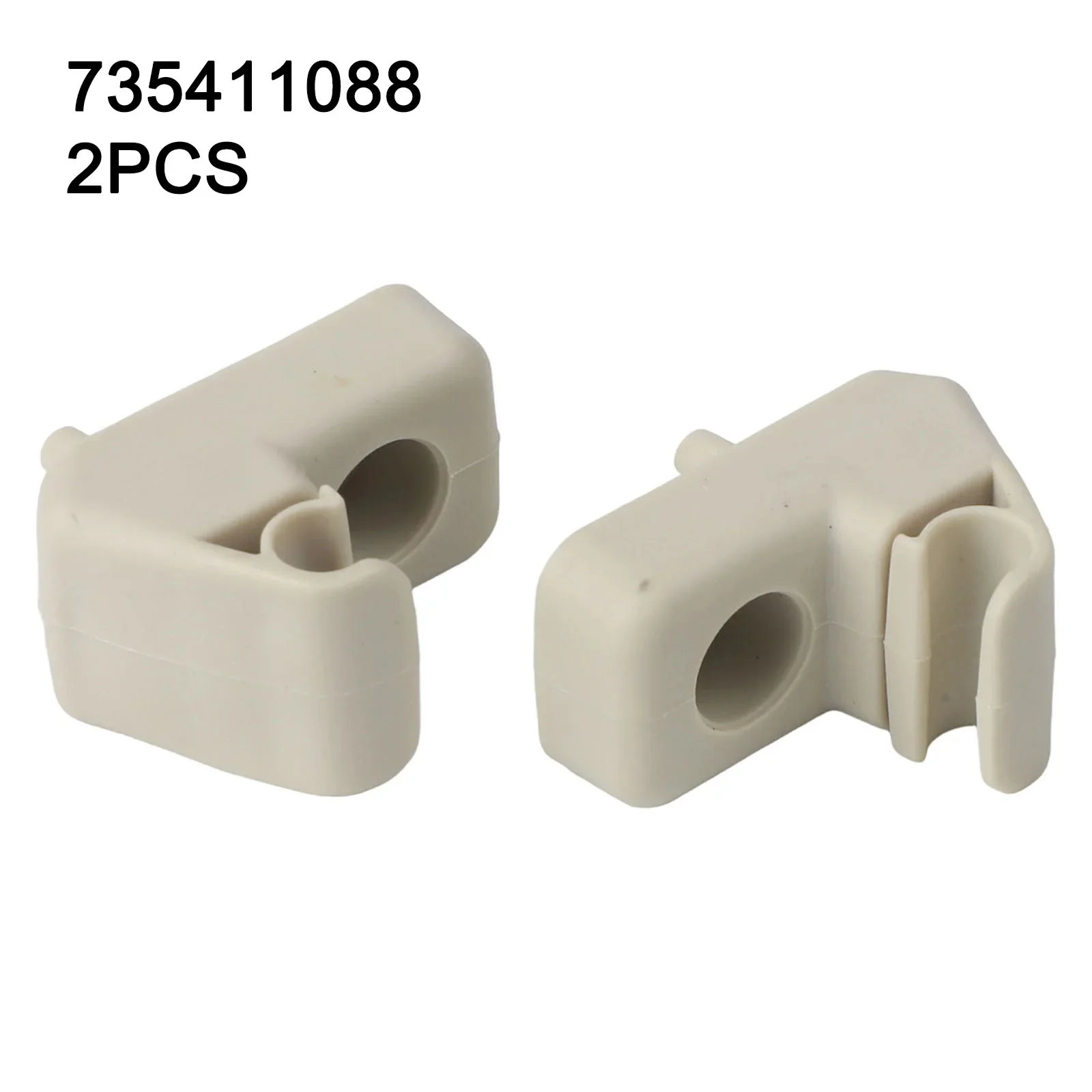 2Pcs Sun Visor Bracket Mount For Fiat Grande Punto 735411088 Beige ABS Replacement Part Direct Fit Car Interior Accessory
