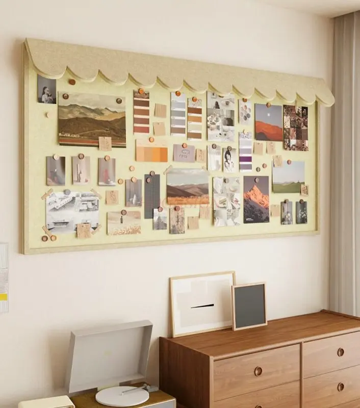 1 шт. стереоскопические карнизы, фетровая доска, фотостена, ретро и высококачественное ощущение, индивидуальные наклейки на стену, мягкая деревянная доска, сообщение