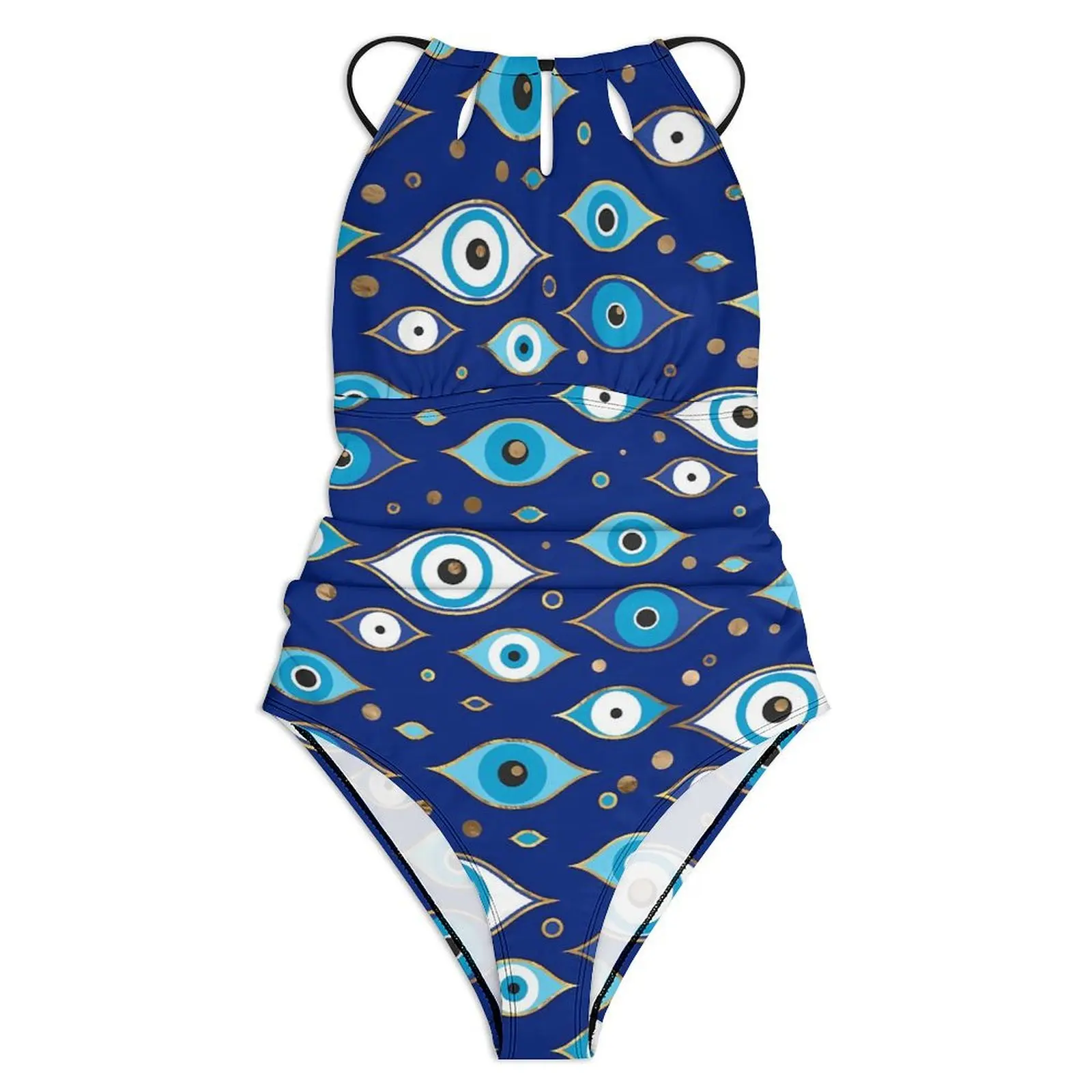 Matiasma Evil Eye Swimsuit Sexy Greek Mati Mataki Women Swimwear One-Piece Fashion Swimsuits Holiday Push Up Halter Beachwear