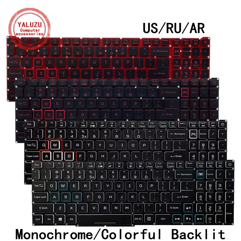 US/RU/AR NEW Laptop Keyboard For ACER AN515-54 AN515-55 AN515-43 AN517-51 AN715-51 N18C3 N18C4 N18I2 N18I3 N20C3 PT515-54