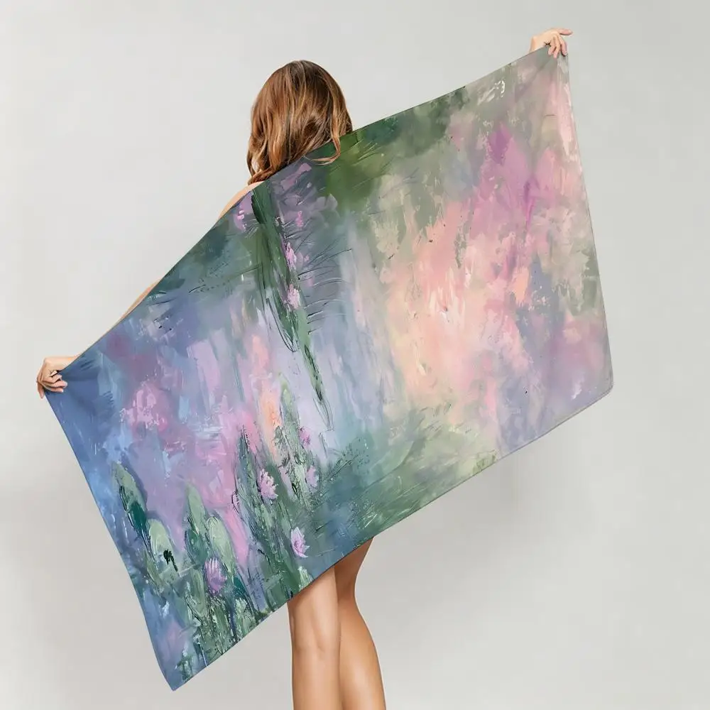Artistic C-Claude Monet Towel Five-Star Hotel Quality Eco-Friendly Ultra Soft Thick Towels & Beach Towels