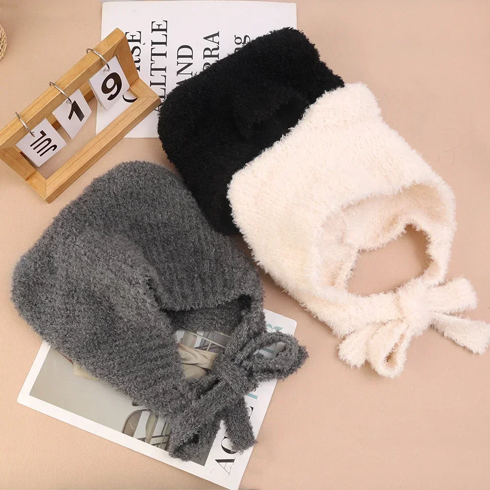 Fashion Women Beanies Caps Winter Warm Cute Bear Ear Hats Casual Plush Hat for Women Girls Earmuff Ear Protection Windproof Caps