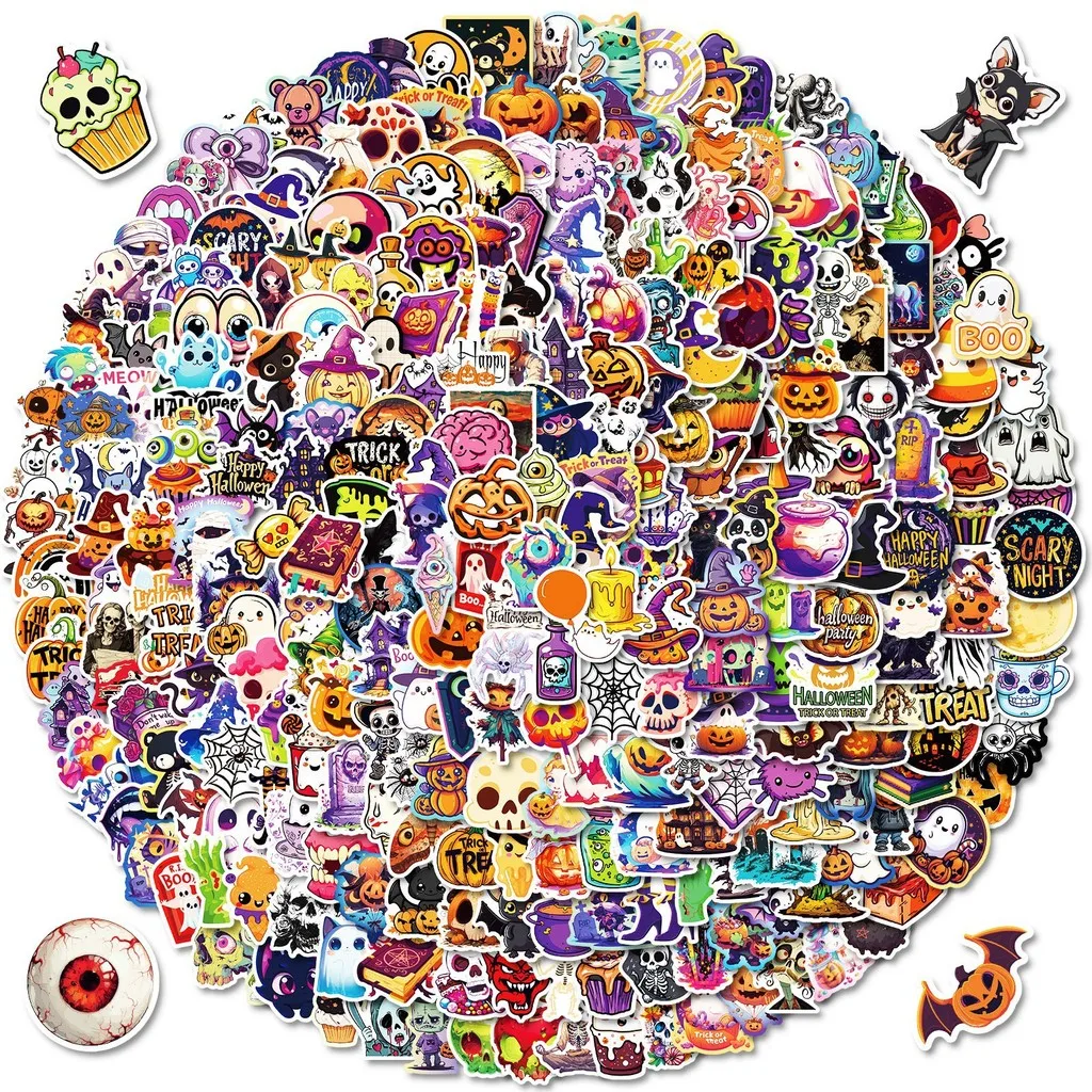 50PCS Halloween Graffiti Stickers - Grim Reaper, Pumpkin & Skull Designs for Spooky Festive Decor AnimeWorlds Store