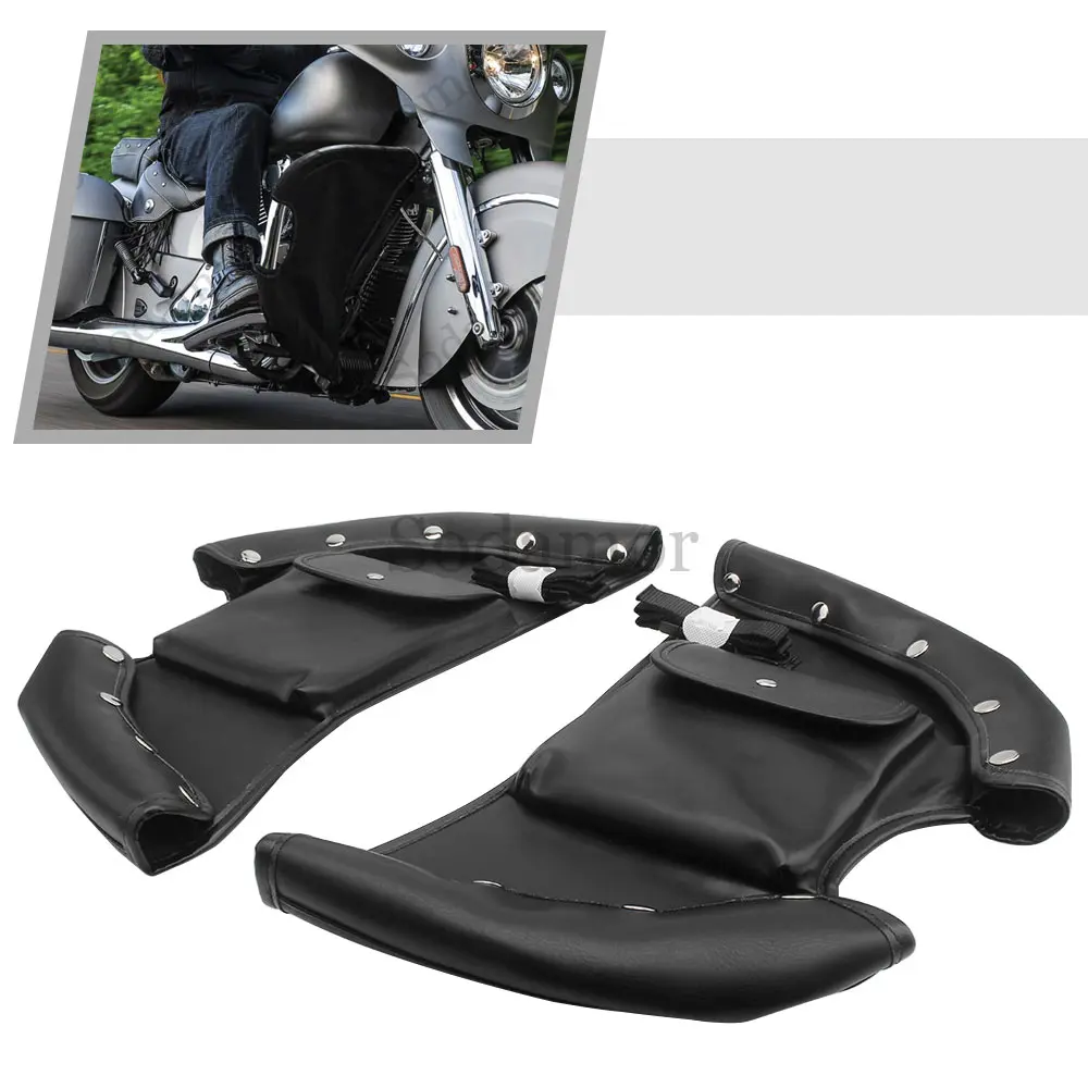 For Indian Chief Vintage Chieftain 14-25 Motorcycle Highway Crash Bar Lowers Chaps Leg Warmer Wind Deflectors Engine Guard Bags
