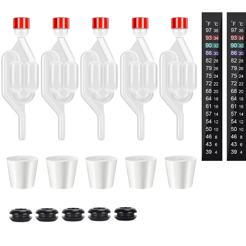 S-Shape Airlocks, Homebrew Bubble Airlock Carboys Korek Fermenter Seal Valve z przelotkami spożywczymi Sprzęt do produkcji wina