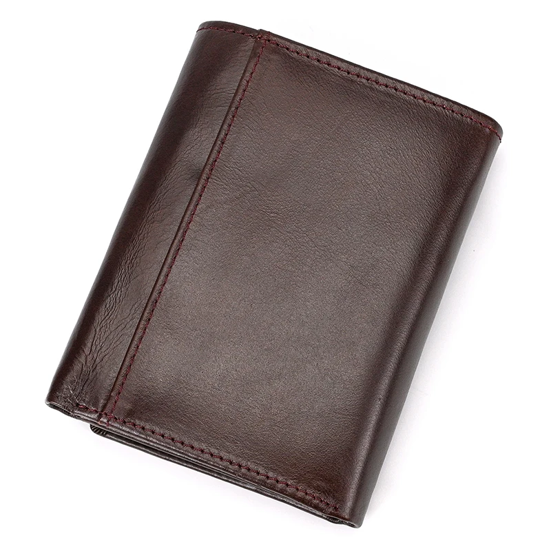 Classic Designer Bussiness Men Wallet Genuine Leather Short Purse Leather Short Wallet Black Coffee Cowhide Male Wallets Purses