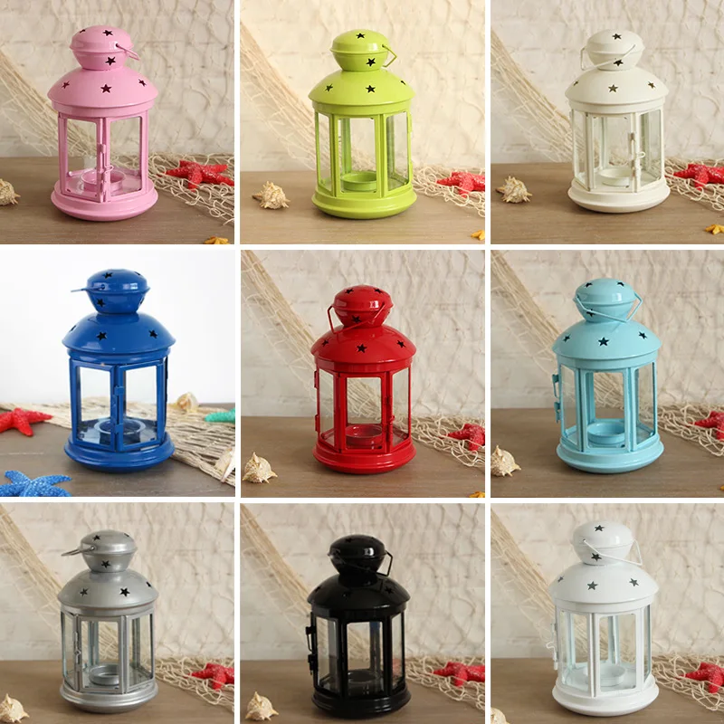 European Style Wrought Iron Wind Lanterns Horse Lanterns Candlestick Classical Wedding Photography Props Home Decoration Gifts