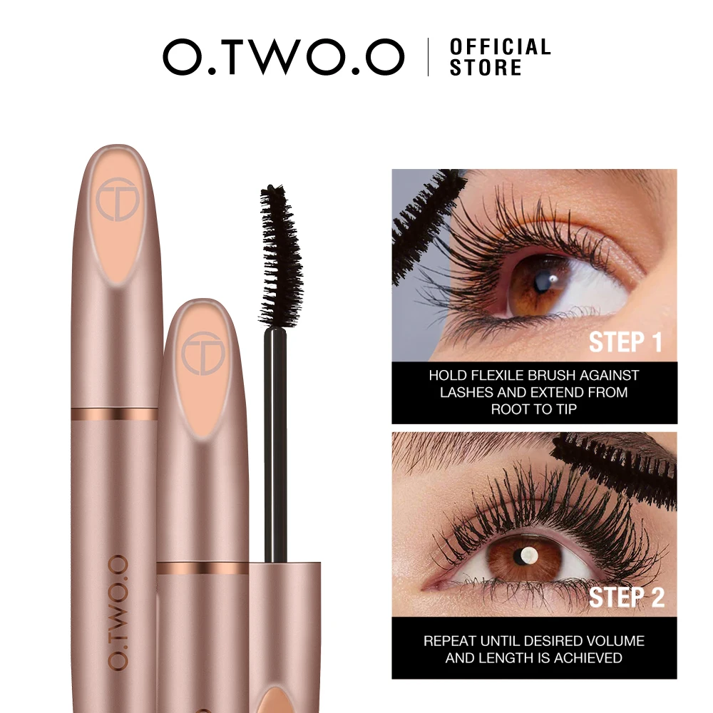 O.TWO.O 3D Silk Fiber Mascara Lengthening Waterproof Long Lasting Curling Thick Mascara Long Eyelashes Extension Make Up