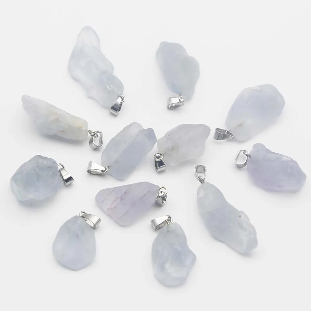 New Natural Stone Ore Irregular Blue Crystal Necklace Earrings Pendant Bracelet Jewelry Accessories Wholesale24Pcs Free Shipping