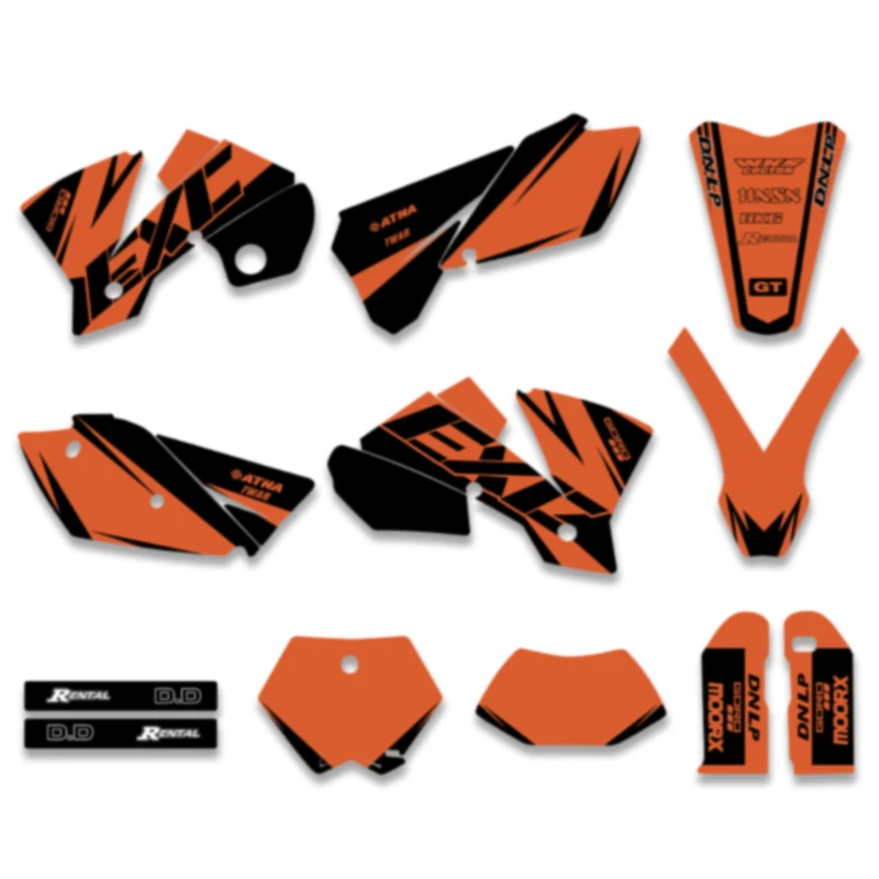 DSMTECH NOWE GRAFICZNE NAKLEJKI I TŁA DLA MOTOCYKLI KTM 125 200 250 300 400 450 525 EXC 2004 - PERSONALIZACJA I DEKORACJA MOTOCYKLA — 2