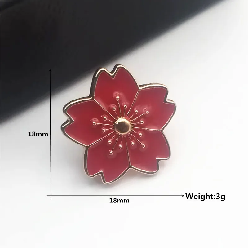 Japanese Sakura Enamel Pins Multi Color Cherry Blossom Flower Brooches for Women BackPack Collar Button Lapel Pin Badge Gifts