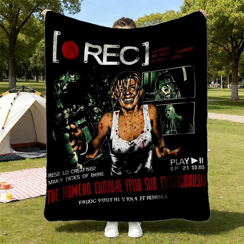 REC Movie Cozy Blanket, Quarantine 2008 Horror Warm Blanket, Spanish Found Footage Soft Blanket, Zombie Outbreak Comfy B