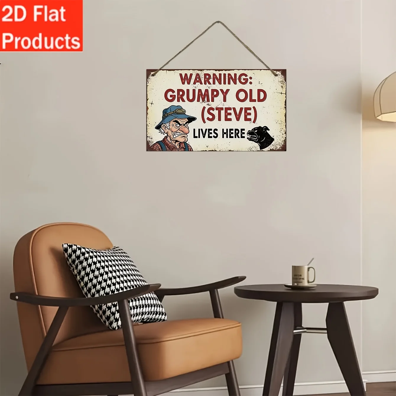 2D Flat Aluminum Man Cave Angry Old Steve Warning Metal Sign Vintage Retro Porch Garage Wall Art Dad Grandpa Holiday Decor