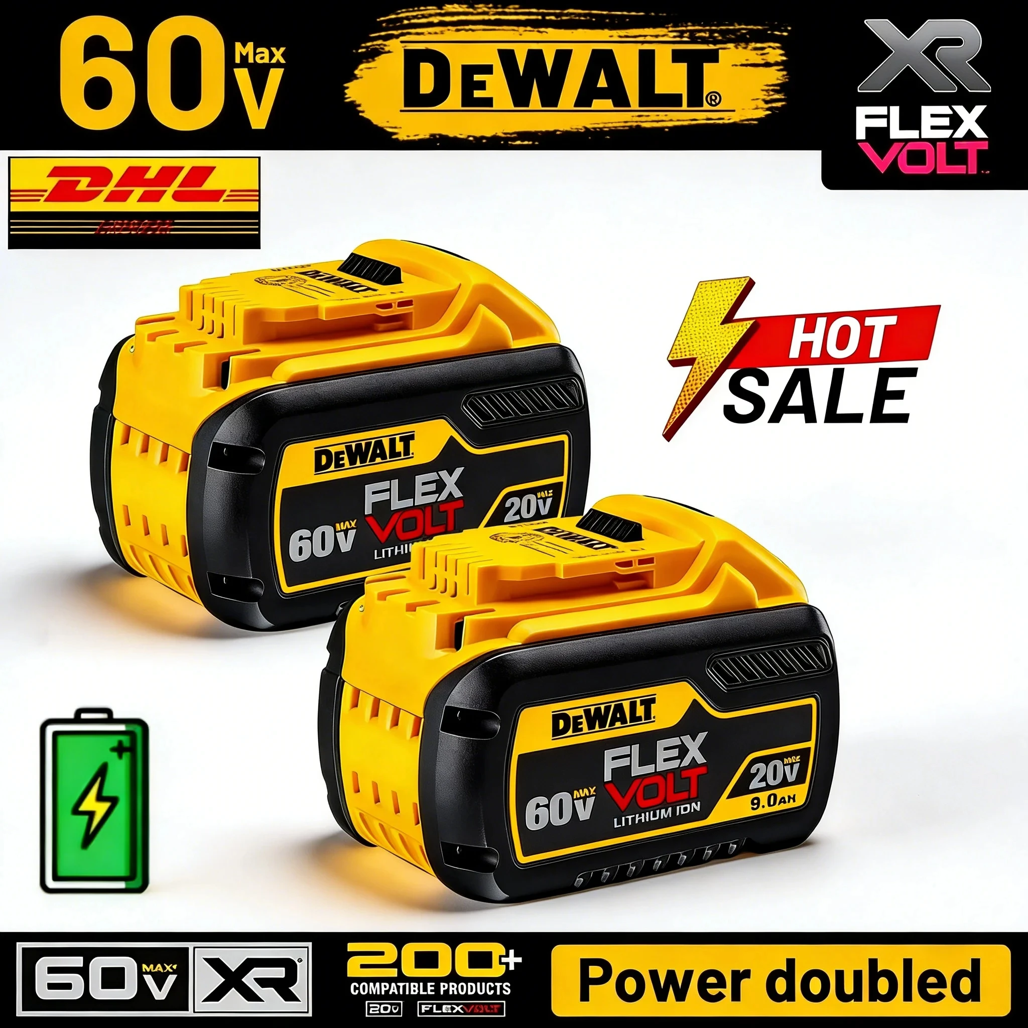 DeWalt 20V 9Ah Replacement Battery for DCB206 DCB205 Power Tools