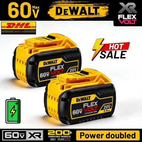 100% Original DeWalt Batteries 20V 9000mAh Li ion Battery For DCB206 DCB205 DCB204 DCB200 DeWalt Power Tools air transport