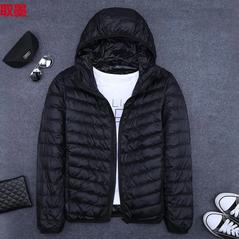 

Men's Short Cotton Jacket Lightweight Ultra-Thin Hooded Winter Outerwear Fashionable Versatile Casual Chinese Brand